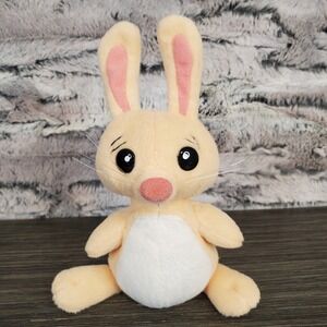 Applause "Whiskers" Peach Bunny Rabbit Plush 6.5" Stuffed Animal EUC